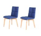 Lot 2 Chaises Scandinave Tissu Bleu Jean Indigo - Lea