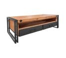 Table Basse Style Industriel 2 Tiroirs Et Niche - Workshop