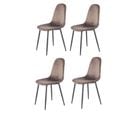 Lot De 4 Chaises Velours Marron - Biba