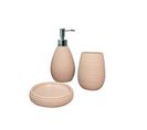 Set 3 Accessoires Salle De Bain Rose - Sara