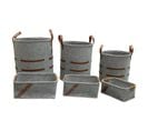 Lot De 6 Corbeilles Rondes Et Rectangulaires En Feutre Gris - Basket