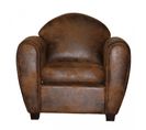 Fauteuil Club Marron Aspect Vieilli Vintage Avec Accoudoirs - Cuba