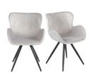 Lot De 2 Chaises Style Scandinave Velours Gris Et Métal Noir - Lotus