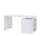 Bureau 140 Cm Blanc Laqué Avec Rangements - Snow