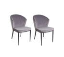 Lot De 2 Chaises Velours Gris - Lucy