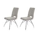 2 Chaises Velours Gris - Bella