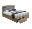 Lit Double 140 X 190 Cm En Bois Avec Tiroirs + Sommier Fixe - Montana