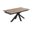 Table Extensible 160/240 Cm Céramique Effet Bois Pied Croisé - Texas 04