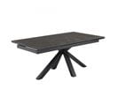 Table Extensible 160/240 Cm Céramique Gris Foncé Pied Croix - Utah 04