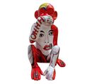 Statue Singe Main Sur La Bouche Et Dessins Pop Art H39 Cm - Rafiki