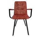 Lot De 2 Fauteuils En Velours Rouge Et Piètement Métal Noir - Nami