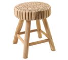 Tabouret / Table D'appoint Artisanale En Bois De Teck - Pie