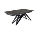 Table Extensible 160/240 Cm Céramique Gris Foncé Pied Géométrique - Utah 03