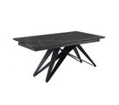 Table Extensible 160/240 Cm Céramique Noir Marbré Pied Géométrique - Indiana 03