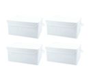 Lot De 4 Boîtes De Rangement Blanc Avec Couvercle 100% Nylon - Space