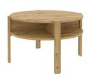 Table D'appoint Ronde D. 74 Cm Rangements Décor Bois Rustique - Rozaly