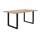 Table De Repas 160 Cm Décor Chêne Clair Et Pieds Métal Noir - Jura 02