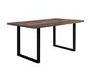 Table De Repas 160 Cm Décor Bois Vintage Pieds Métal Noir - Marne 02