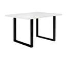 Table De Repas 140 Cm Plateau Blanc Pieds Luge Métal Noir - Loire 02