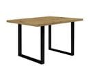 Table De Repas 140 Cm Décor Chêne Et Pieds Luge Métal Noir - Corse 02