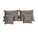 Set 6 Coussins Décoratifs Pour Lit Velours Taupe 3 Tailles - Brandon