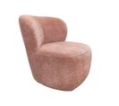 Fauteuil Bas Rond En Velours Rose Clair Avec Dossier Arrondi - Mallow