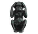 Statue Singe Noir Laqué Avec Mains Sur Les Oreilles H40 Cm - Rafiki