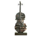 Statue Violoncelle Noir Avec Effet Rouillé H75 Cm - Song