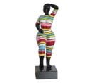 Statue Femme Pose Mannequin Rayures Multicolores H35 Cm - Lady Stripe