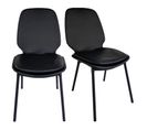 Lot De 2 Chaises En Simili Noir Pieds Métal Noir - Ruzan