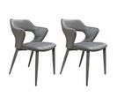 Lot 2 Chaises En Velours Gris Avec Accoudoirs Et Pieds Velours - Sweet