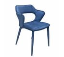 Chaise En Velours Bleu Avec Accoudoirs Et Pieds Velours - Sweet