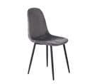 Chaise En Velours Gris Anthracite Et Pied En Métal Noir - Biba