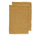 Lot De 2 Tapis De Salle De Bain 40 X 60 Cm En Coton Moutarde - Peppo