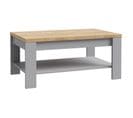 Table Basse L100 Cm Revêtement Décor Chêne Gris Et Clair - Antibes