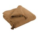 Édredon 150 X 150 Cm En Gaze De Coton Camel Avec 4 Pompons - Pepa