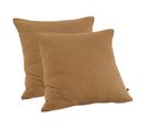 Lot 2 Taies D'oreillers 60x60 Cm Double Gaze De Coton Camel - Pepa 1