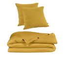 Parure De Lit 220 X 240 Cm En Double Gaze De Coton Jaune - Pepa 3