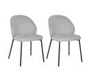 Lot De 2 Chaises En Tissu Gris Pieds Minimalistes Métal Noir - Blair