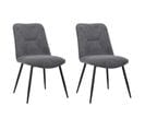 Lot De 2 Chaises En Tissu Gris Anthracite 4 Pieds Métal Noir - Melanie