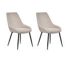 Lot De 2 Chaises En Tissu Beige Et Pieds Fins En Métal Noir - Jazzy 2