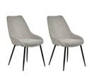 Lot De 2 Chaises En Tissu Gris Et Pieds Fins En Métal Noir - Jazzy 2