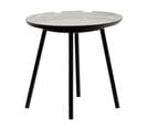 Table D'appoint Ronde Plateau Émaillé Gris Et Métal Noir - Lak 0504