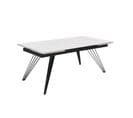 Table Extensible 180/260 Cm Céramique Blanc Marbré Pieds Filaires - Nevada 01