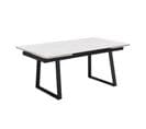 Table Extensible 180/260 Cm Céramique Blanc Marbré Pieds Luge - Nevada 02