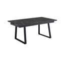 Table Extensible 180/260 Cm Céramique Noir Marbré Pieds Luge - Indiana 02