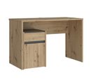 Bureau 110 Cm Et Caisson Décor Bois Chêne Et Gris Foncé Mat - Odyssée