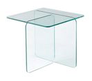 Table D'appoint Carrée L. 50 Cm En Verre Trempé Transparent - Ice