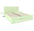 Lit Happy + Tiroirs + Chevets Amovibles - 2 Places, Couleur: Vert Pastel, Dimensions: 160x200