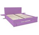 Lit Happy + Tiroirs + Chevets Amovibles - 2 Places, Couleur: Lilas, Dimensions: 160x200